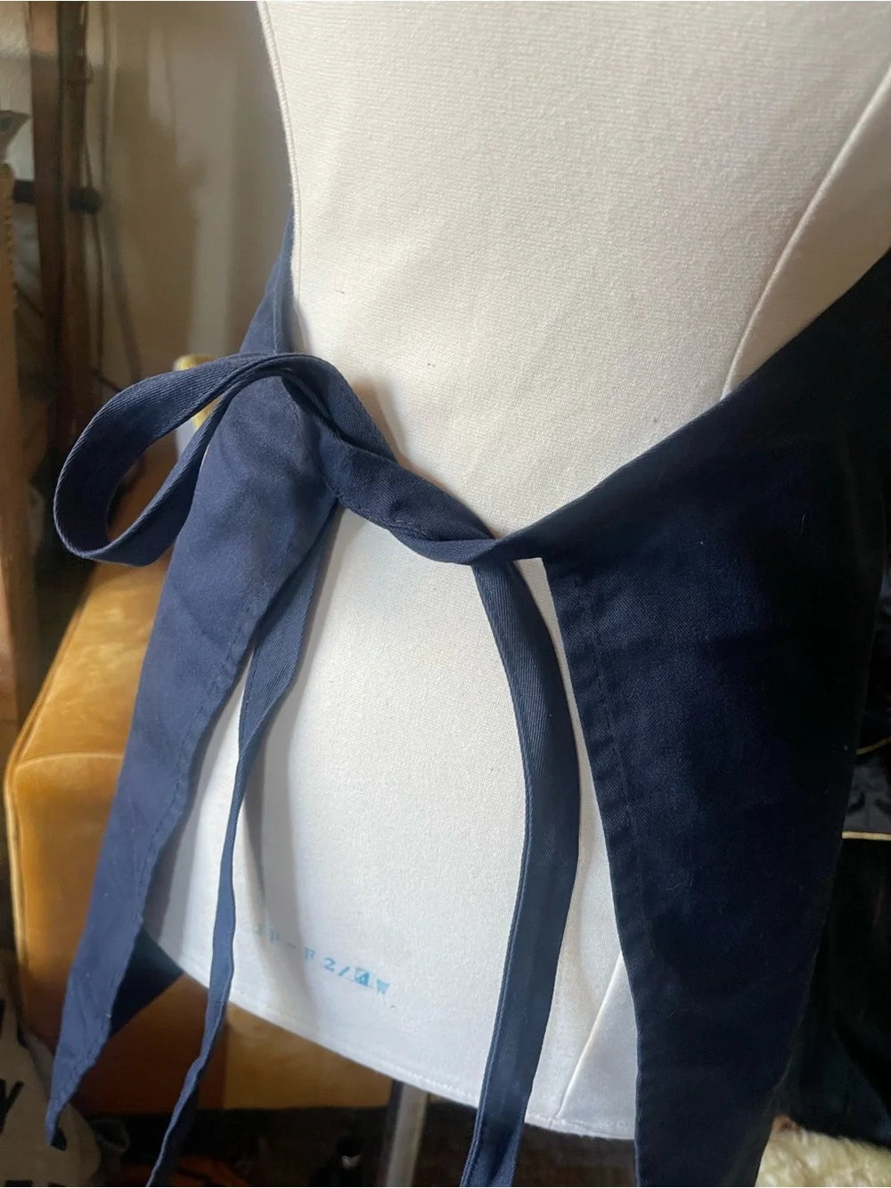 Solid navy blue unisex cooking kitchen or craft artist apron